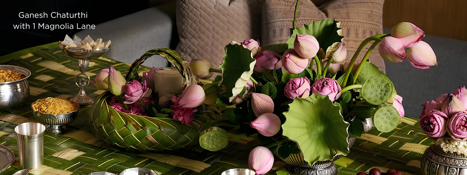Ganpati Flower Decoration by 1 Magnolia Lane: Mandaps, Backdrops and Altar Styling